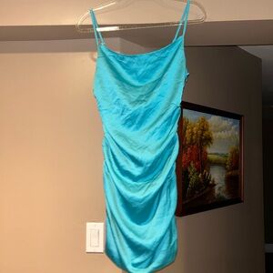 Vibrant Blue Ruched Dress
